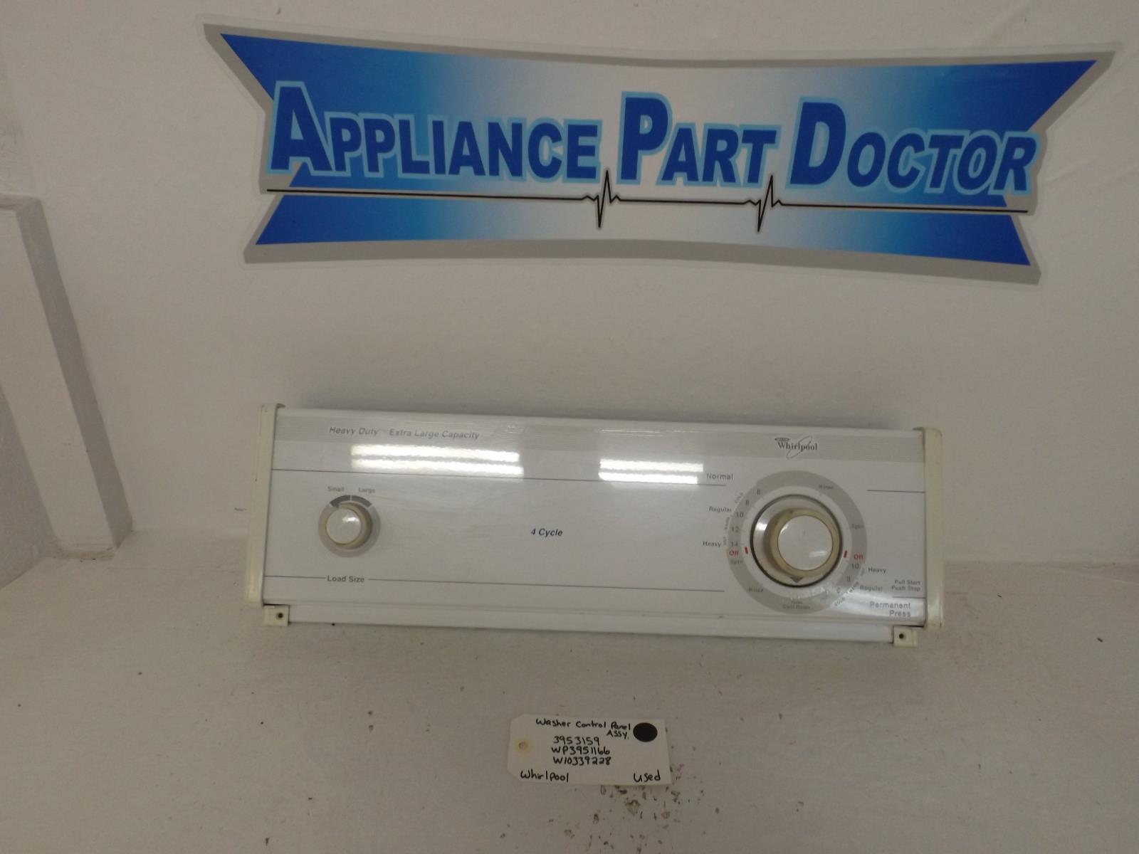 Whirlpool Washer 3953159 W10339228 Control Panel Assy Used Whirlpool Washer 3953159 W10339228 Control Panel Assy Used